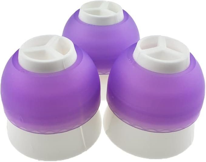 HAHIYO Plastic 3-Color Piping Bag Couplers Diameter 0.98inch/25mm Russian Piping Nozzle Converter Coupler Kit Easy to Twist for Cake Decorating Piping Tip Coupler for Icing Nozzles (3 Pieces)