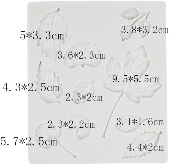 Leaf Silicone Mold Rose Flower Fondant Molds DIY Cake Decorating Tools Sugarcraft Candy Resin Clay Chocolate Gumpaste Moulds (6.08 x 5.28 x 0.24 inches)