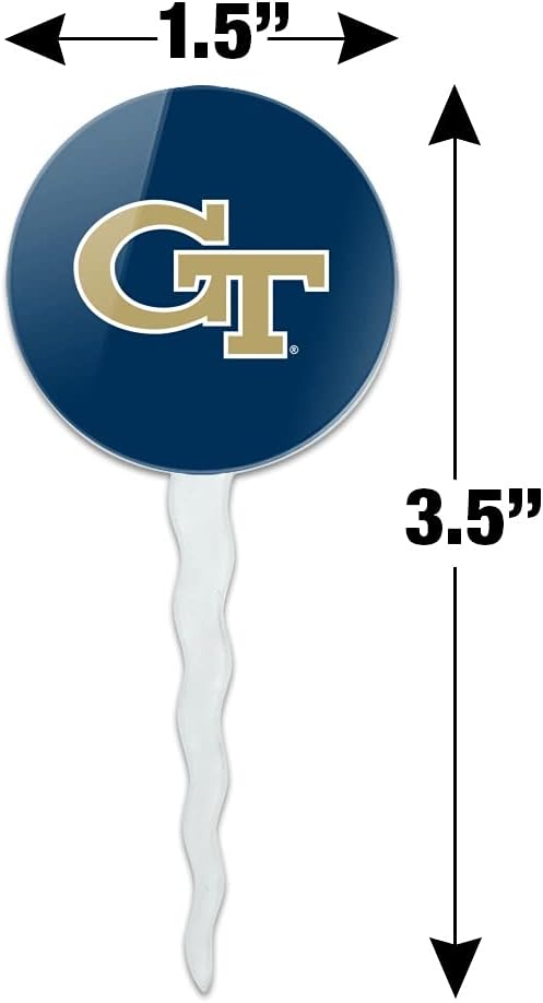 Georgia Tech Primary Logo Cupcake Picks Toppers Decoration Set of 6