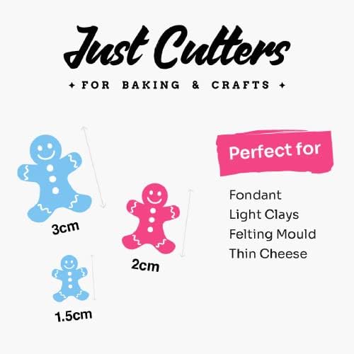 JUST Tiny Apple Shape Cutters | Set of 3 Mini Plastic Cutter for Fondant, Clay, Crafts, Icing, Baking (1.25", 0.75", 0.5")