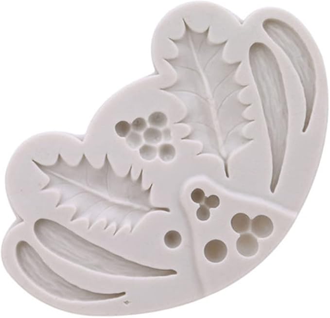 Leaf Silicone Mold Rose Flower Fondant Molds DIY Cake Decorating Tools Sugarcraft Candy Resin Clay Chocolate Gumpaste Moulds (4.2 x 2.8 x 0.24 inches)