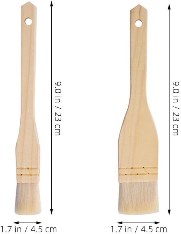 STOBAZA Wooden Handle Oil Brush 4 Pack Pastry Brushes for Baking Bbq Basting Brush for Grilling Kitchen Cooking Tool for Spreading Sauce Butter and Marinade