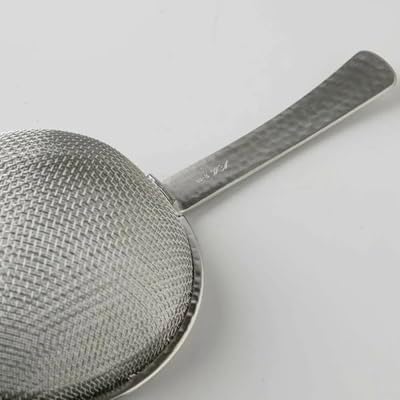 Japanese Double Fine Mesh Tea Sifter – Stainless Steel Tea Strainer with Hammered Texture Handle Kitchen Sieve, 6” (Length) × 3” (Width) × 1.3” (Height)