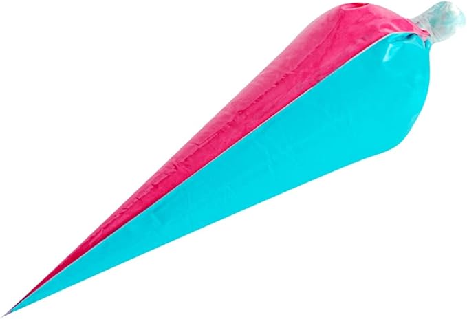 Restaurantware Pastry Tek 17.7 x 9.5 Inch Two-Color Icing Bags 100 Thick Multi-Color Piping Bags - Sustainable For Icing Frosting & Buttercream Clear Plastic Disposable Piping Bags For Cakes