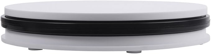fotoconic White Electric Motorized Rotating Turntable Display Stand, 14 Inch / 35cm Diameter, 110 Lb Centric Loading for Shop Display