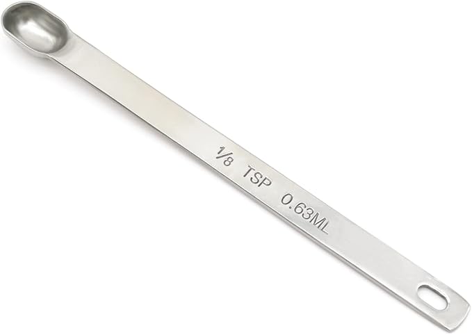 1PCS 1/8tsp (0.63ml) Single Measuring Spoon, Stainless Steel Long Handle Individual Teaspoons Only