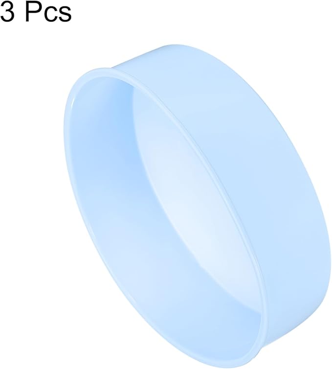 HARFINGTON 3 Pcs Round Cake Pans 7.8" Nonstick Quick Release Silicone Cake Mould Bakeware Tools for Baking Cupcakes Bread Pizza, Blue