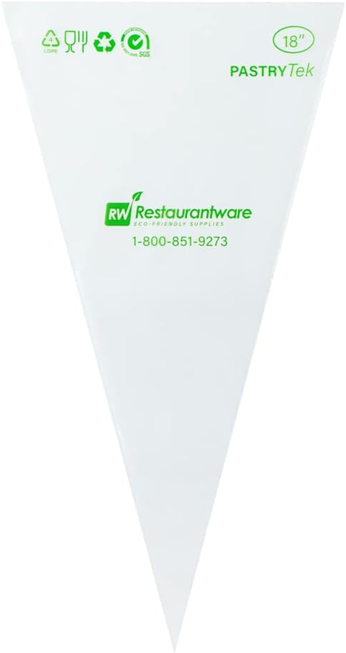Restaurantware Pastry Tek 17.7 x 9.5 Inch Two-Color Icing Bags 100 Thick Multi-Color Piping Bags - Sustainable For Icing Frosting & Buttercream Clear Plastic Disposable Piping Bags For Cakes