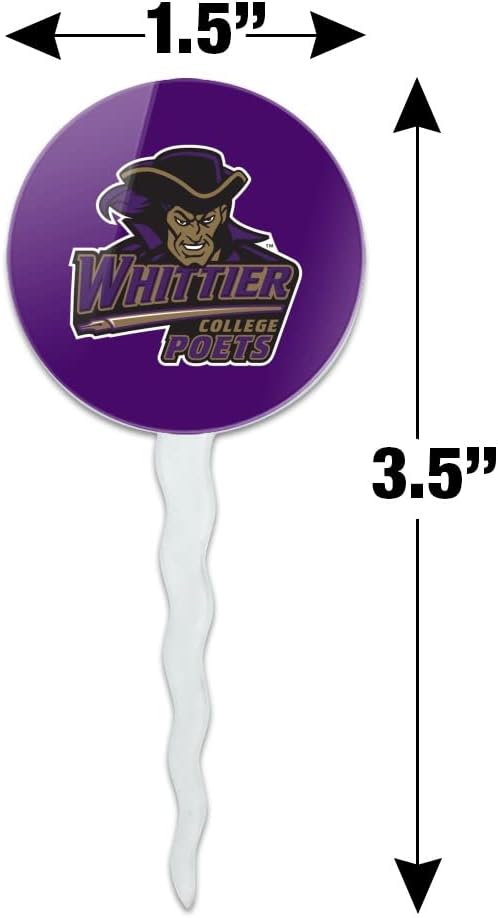 Whittier College Primary Logo Cupcake Picks Toppers Decoration Set of 6