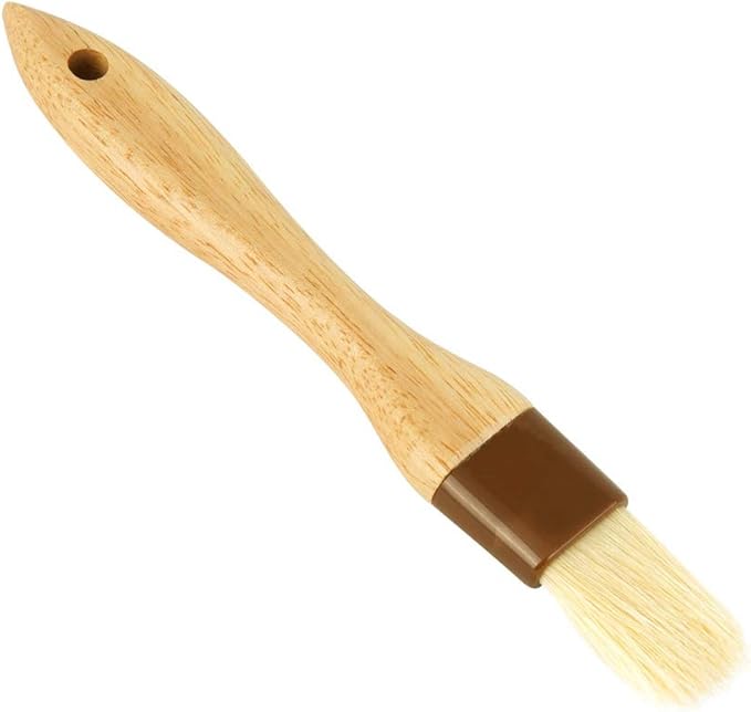 Betolla 1-Inch Pastry Brush – Natural Boar Bristle Basting & Marinade Brush with Lacquered Hardwood Handle for Cooking, BBQ, and Baking