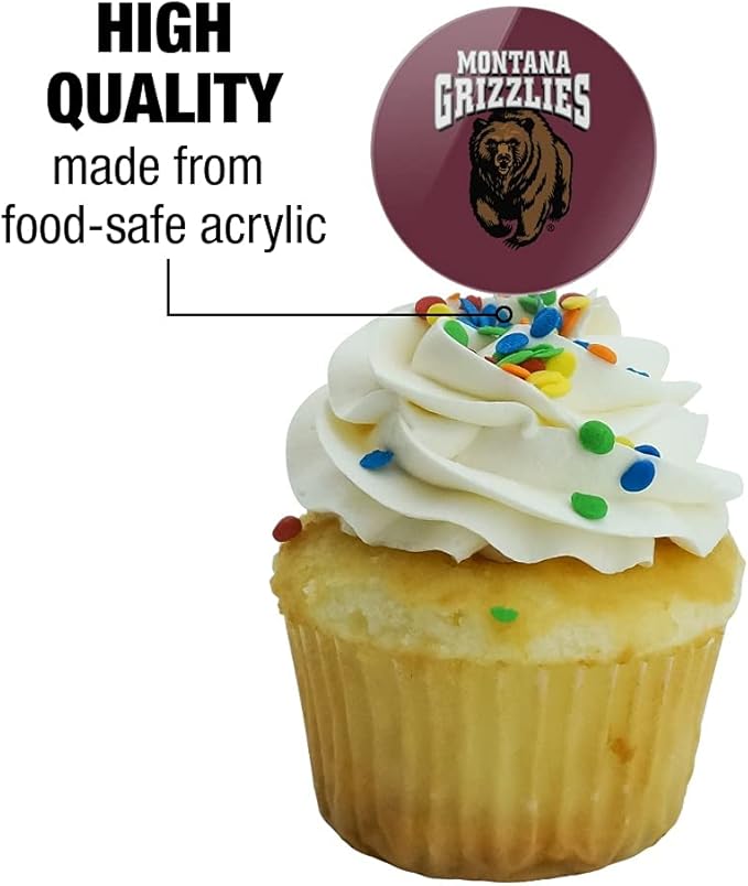 University of Montana Primary Logo Cupcake Picks Toppers Decoration Set of 6