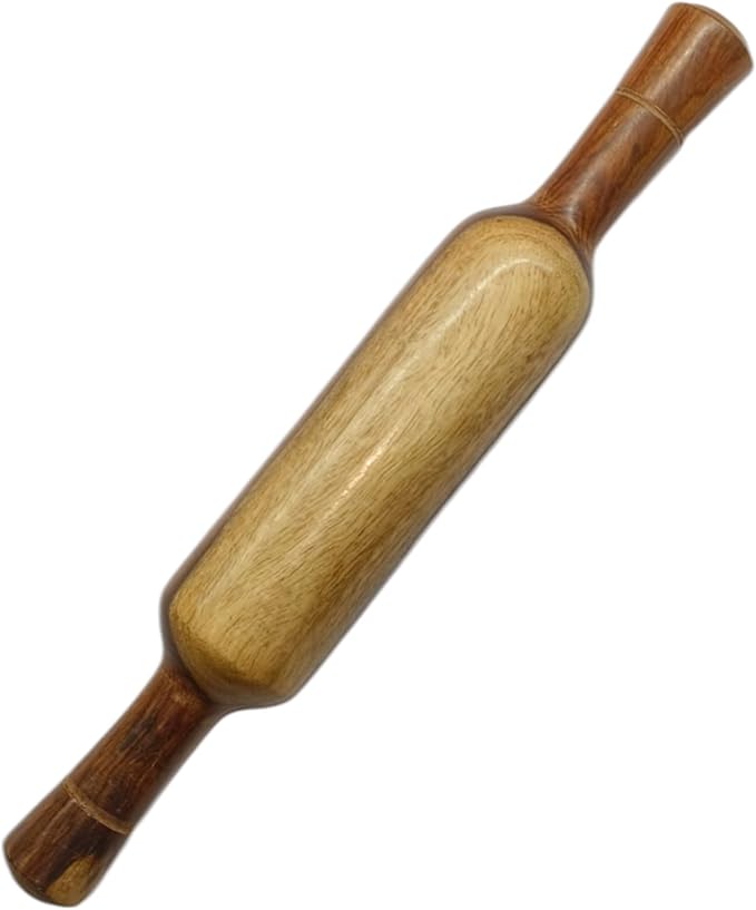 Natural Wooden Non-Stick Rolling Pin for Baking – Perfect for Pie, Cookies,Fondant, PIzza, Pastry Dumpling & Roti-Poori | Classic Belan for Dough Rolling | Thanksgiving Kitchen Gift - 13 Inches