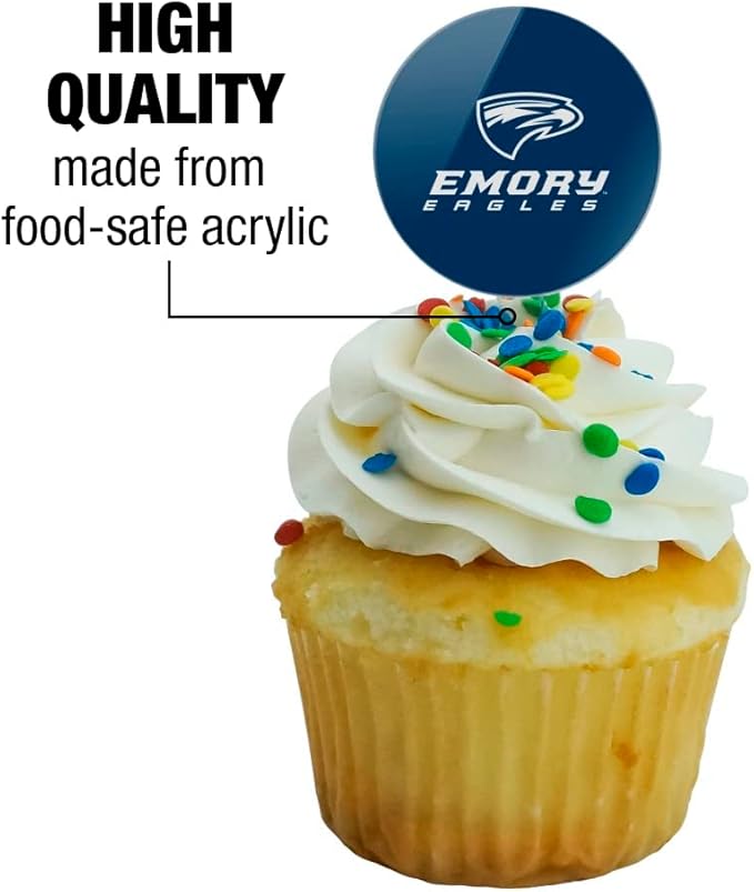 Emory University Primary Logo Cupcake Picks Toppers Decoration Set of 6