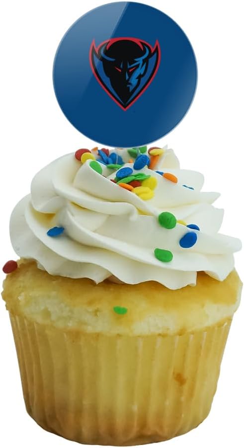 DePaul Primary Logo Cupcake Picks Toppers Decoration Set of 6