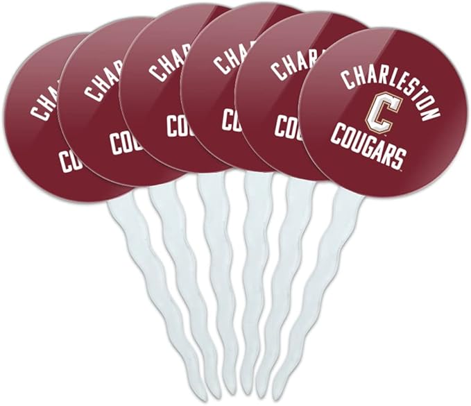 GRAPHICS & MORE College of Charleston Official Logo Cupcake Picks Toppers Decoration Set of 6