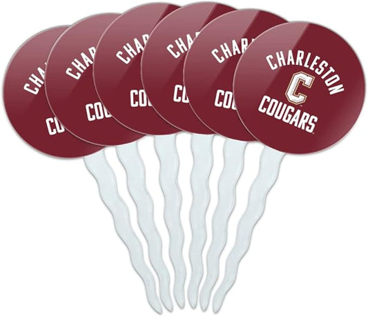GRAPHICS & MORE College of Charleston Official Logo Cupcake Picks Toppers Decoration Set of 6
