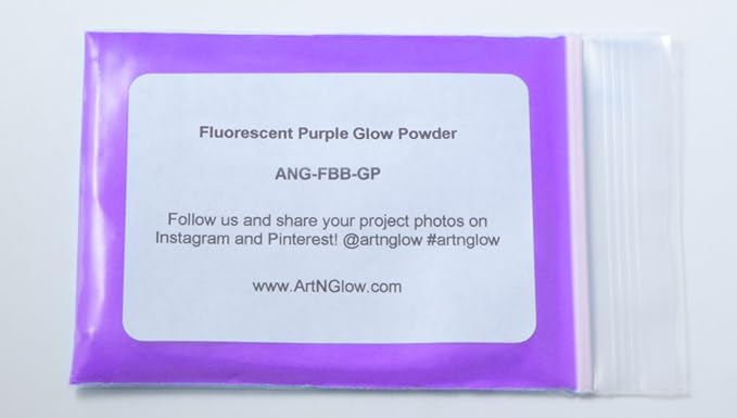 Glow in The Dark Pigment Powder - Neutral and Fluorescent Color for Art Painting, Fine Art, Nail Art Paint, and DIY Crafts - Long Lasting, 10+ Color Options - Fluorescent Purple - (60 Grams/ 2.12 oz)
