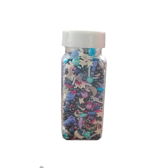 Homankit Space Theme Sprinkles Planet Moon Rocket Stars Sugar Sprinkle Baking Cake Cupcake Ice Cream Donut Decoration 3.35 Ounces