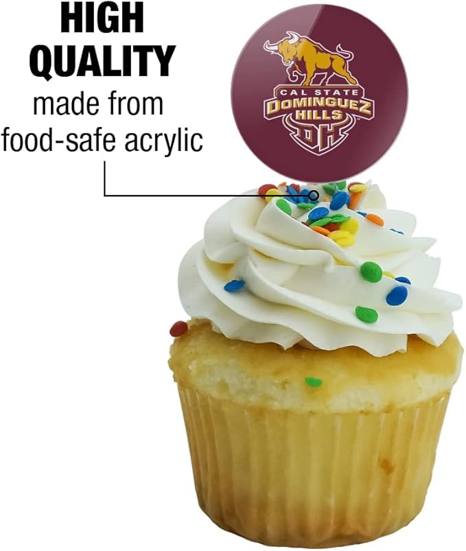 California State University Dominguez Hills Primary Logo Cupcake Picks Toppers Decoration Set of 6