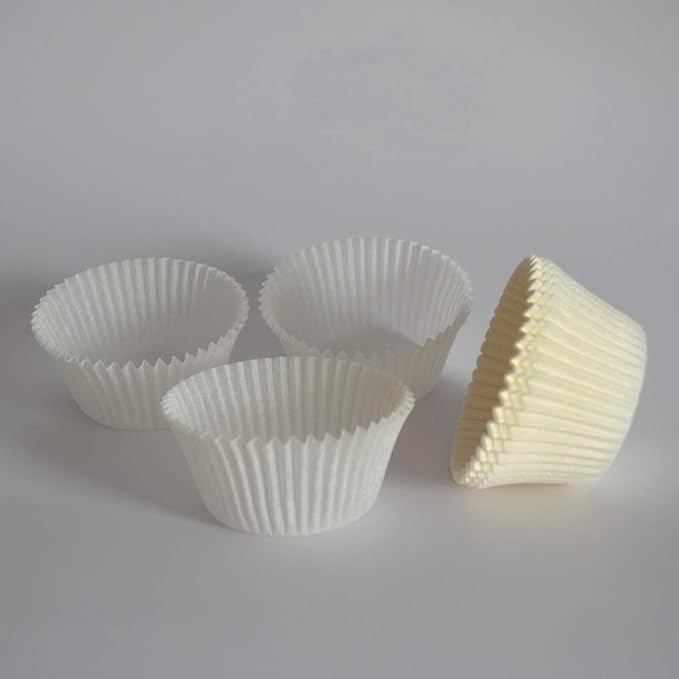 White Cupcake Liners Greaseproof Paper Standard Baking Cups for Wedding Party and More, 150-Count