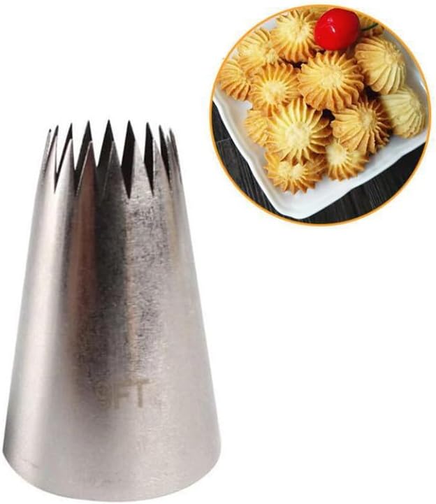 Churro Piping Tip, Piping Tips for Eclair, Open Star Pastry Tip Large for Piping, Icing Tips, Decorating Tools, Icing and Piping Tips (9FT)