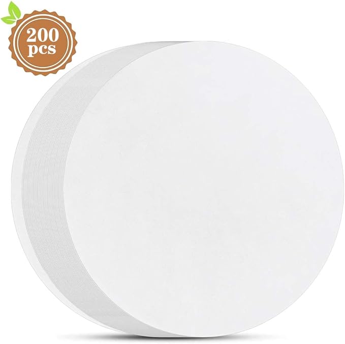 6 Inch Round Parchment Paper, Set of 200, Non Stick Burger Patty Paper/Small Round Parchment Paper for Springform Pan, Round Cake pan and Smash Burger Press (4.5/5.5/7/8/9/10/12in Optional)