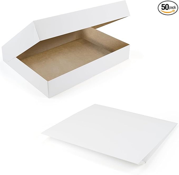 FC Meyer Bakery Boxes - Dozen Donut Box, Easy Pop-Up Design, Hold One Dozen Decorated Donuts, Muffins Or Pastries, Ideal for Sandwich Catering, Made In USA, Size 16 x 12 x 2.5 (Pack of 50)