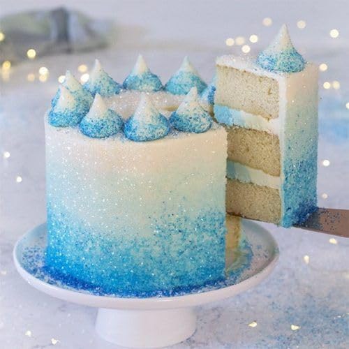 Blue Sanding Sugar 150g (5.3 oz) - Edible Sparkling Sugar for Baking Decorations, Cookies, Cakes, Cupcakes, Ice Cream Toppers - Vibrant Blue Color Sugar Crystals Winter Sprinkles