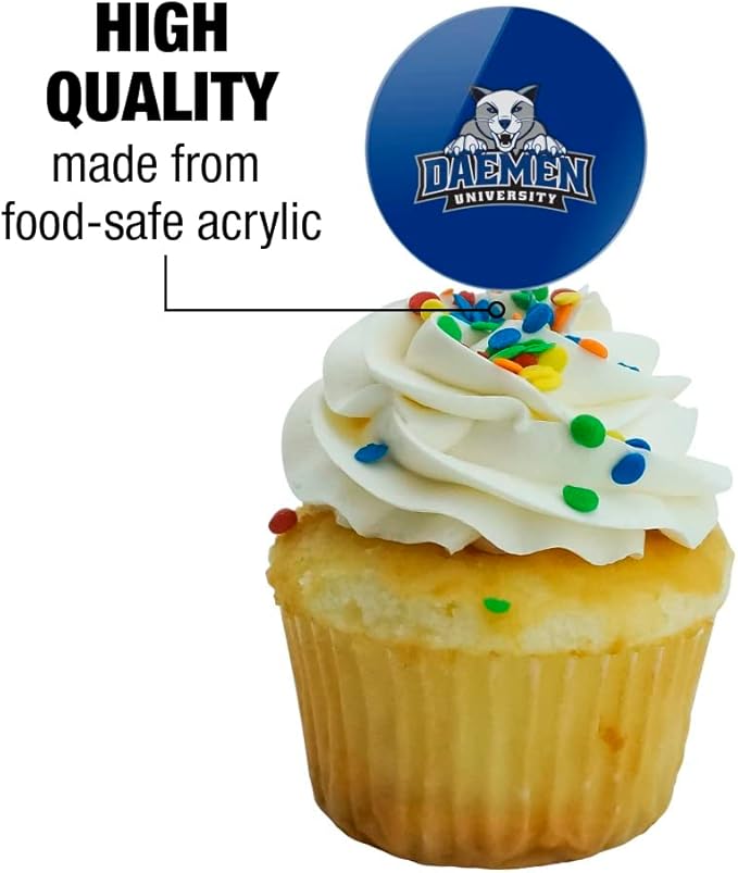 Daemen College Primary Logo Cupcake Picks Toppers Decoration Set of 6