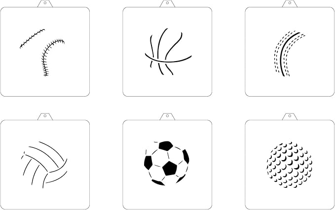 Reusable Balls PYO Cookie Stencil Paint Your Own Custom Design Unique Cookies Stencils Creates Custom Coloring Pages Designs, Perfect for Kids, Parties, and Bakers. Detailed Designs. (Balls)