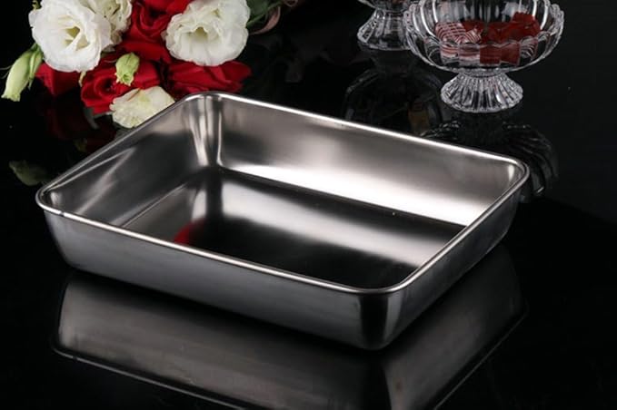 Sheet Pan,Cookie Sheet,Heavy Duty Stainless Steel Baking Toaster Oven Jelly Roll Deep Edge,Superior Mirror Finish, Dishwasher Safe (14.25x11.22x2.36 inches)