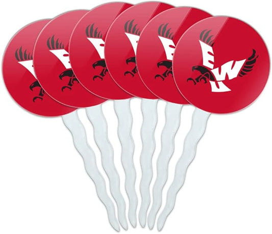 Eastern Washington University Primary Cupcake Picks Toppers Decoration Set of 6