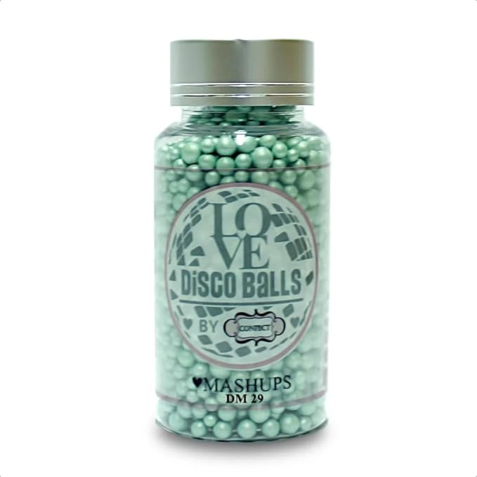 Confect Love Mint Green Pearl Disco Ball Mashups - Decorative Cake Decorating Sprinkles, Edible Sprinkles for Cakes, Cupcakes, and Desserts | Vegan, Gluten-Free, Soy-Free, Dairy-Free, Palm Oil-Free – 4.2 Oz