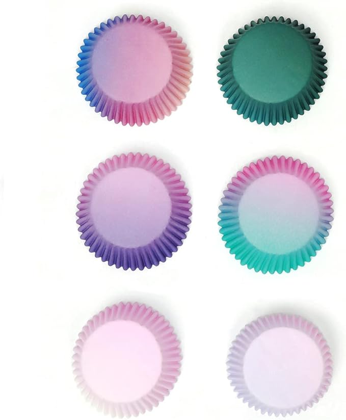 qiqee 300-Count Cupcake Liners Standard Cupcake Cups 6 Design Cupcake Papers Baking Cups Cupcake Wrappers (Standard Size)