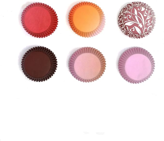 qiqee 300-Count Cupcake Liners Standard Cupcake Cups 6 Design Cupcake Papers Baking Cups Cupcake Wrappers (Standard Size)