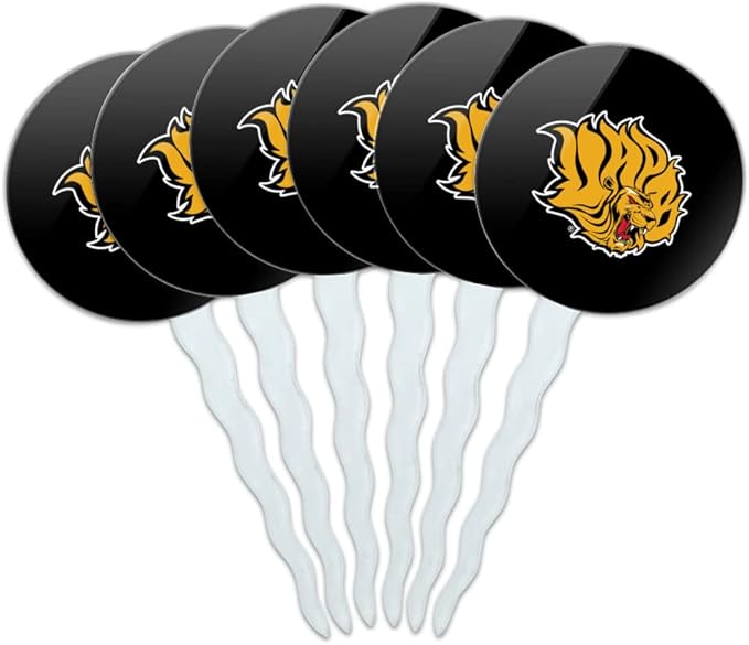 Arkansas at Pine Bluff Primary Logo Cupcake Picks Toppers Decoration Set of 6
