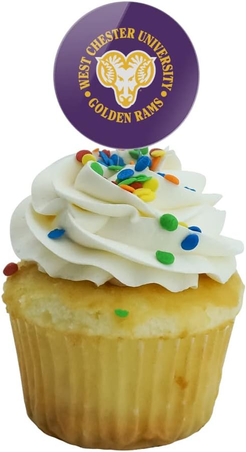 West Chester University Primary Logo Cupcake Picks Toppers Decoration Set of 6