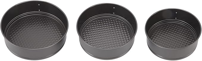 JTLB 3Pcs Cake Pan Set Prevent Sticking Round Springform Pan with Removable Bottom Baking Tool for Cheesecake Pizza Bread (18/20/22)