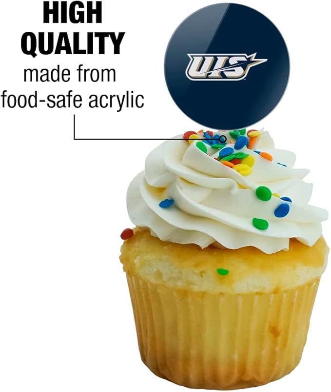 University of Illinois Springfield Primary Logo Cupcake Picks Toppers Decoration Set of 6