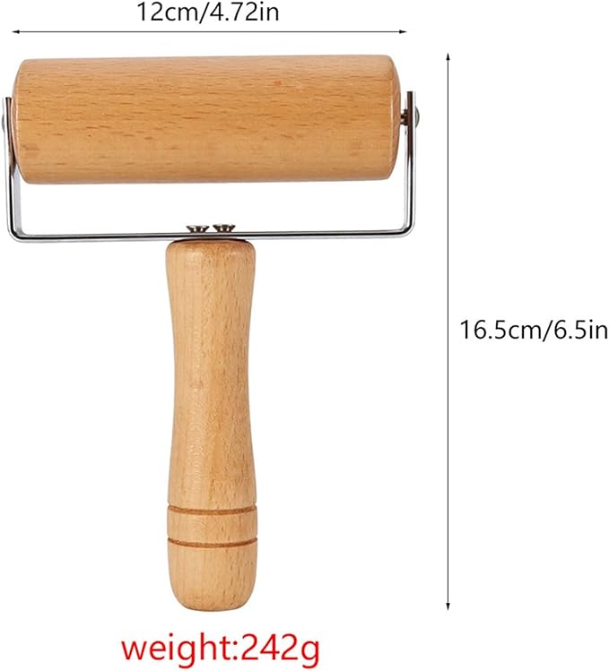Small Rolling Pin, Pizza Dough Roller, Non Stick Wood Pastry Roller, Kitchen Wooden Rolling Pins for Baking Cooking Cookie Bread Tortilla Dumpling Fondant Clay (Style 3)