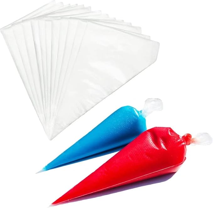 Tipless Piping Bags Disposable,100Pcs 12Inch Pastry Bags for Royal Icing and Frosting and Cake Decorating,Thick,Non-slip for all Size Tips and Couplers,Cakance