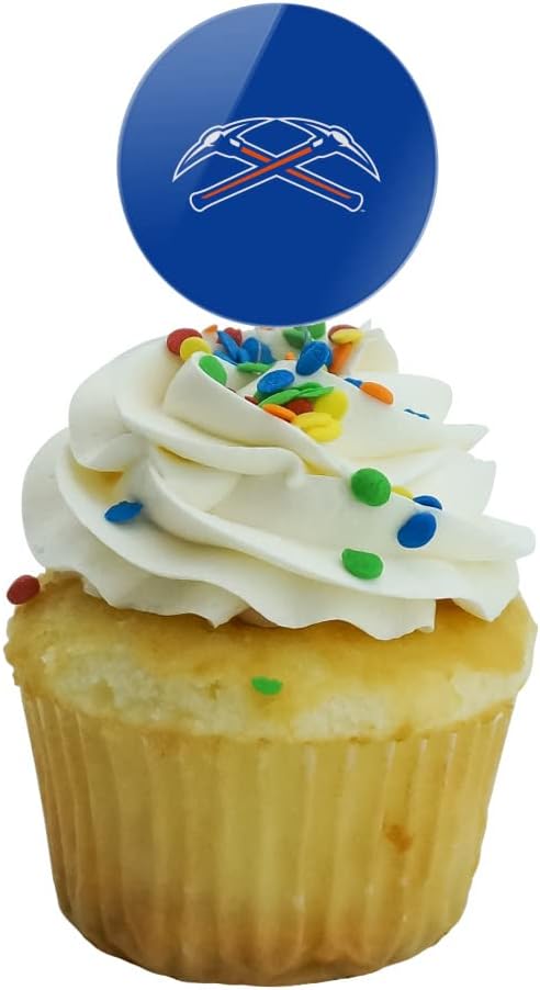 University of Wisconsin - Platteville Primary Logo Cupcake Picks Toppers Decoration Set of 6