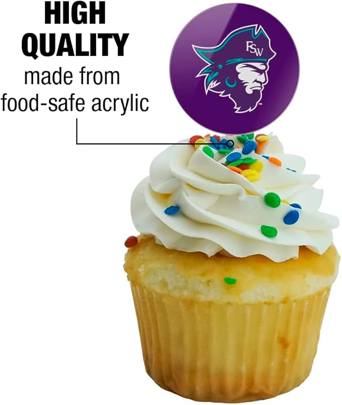 Florida Southwestern State College Primary Logo Cupcake Picks Toppers Decoration Set of 6