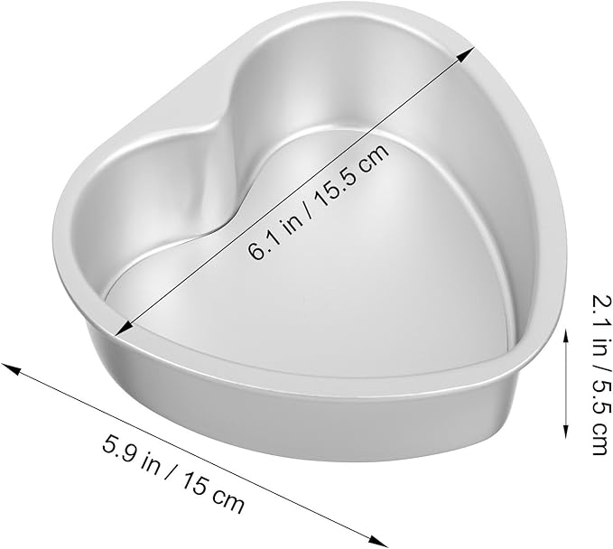 Heart Shaped Cake Pan 6 Inch Aluminum Cake Tin Baking Cake Mould for Weddings Birthday Party, Heart-shaped Small Cake Pan for 1-2 Servings