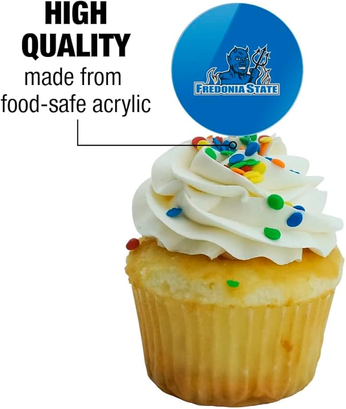 Fredonia State University Primary Logo Cupcake Picks Toppers Decoration Set of 6