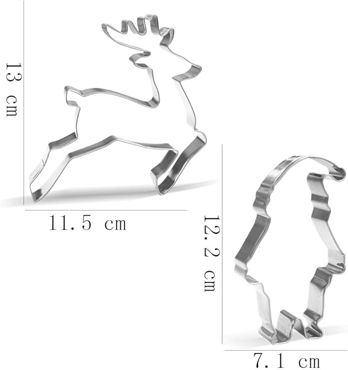 Large Christmas Cookie Cutter Set - 7 Piece - Stainless Steel