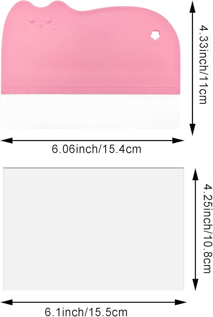 2PCS Cake Smoother Scraper Included 5 Transparent Scrapers, Flexible Plastic Cake Scraper Smoother for Bakery Pastry Cake Decoration Kitchen DIY Baking Tool