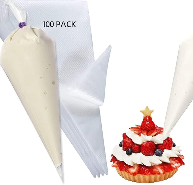 100PACK Anti Burst Icing Bags,12Inch Thickened Pastry Bags Disposable,Cake Decorating Piping Bags for Frosting,Cream,Cookies,cupcakes
