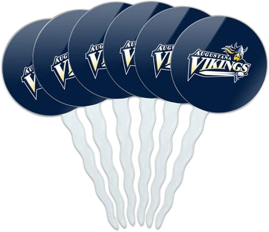 Augustana University Primary Logo Cupcake Picks Toppers Decoration Set of 6