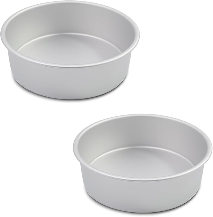 8×3 round Cake Pans Set of 2, Aluminum cake tin baing pan for birthday cake party (8×3 round Cake Pan, Set of 2)